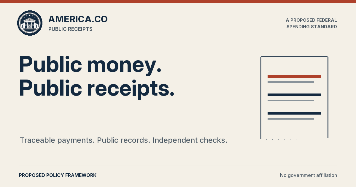 Public money. Public receipts. — proposed policy framework