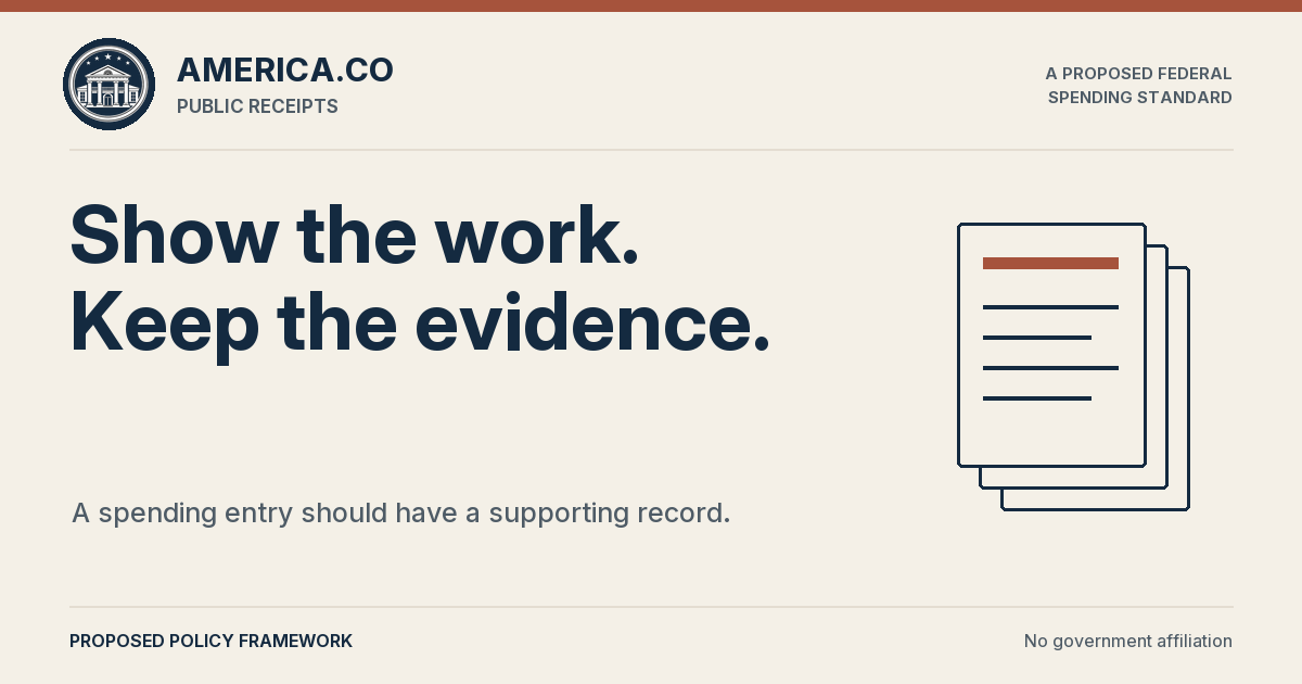 Show the work. Keep the evidence. — proposed policy framework