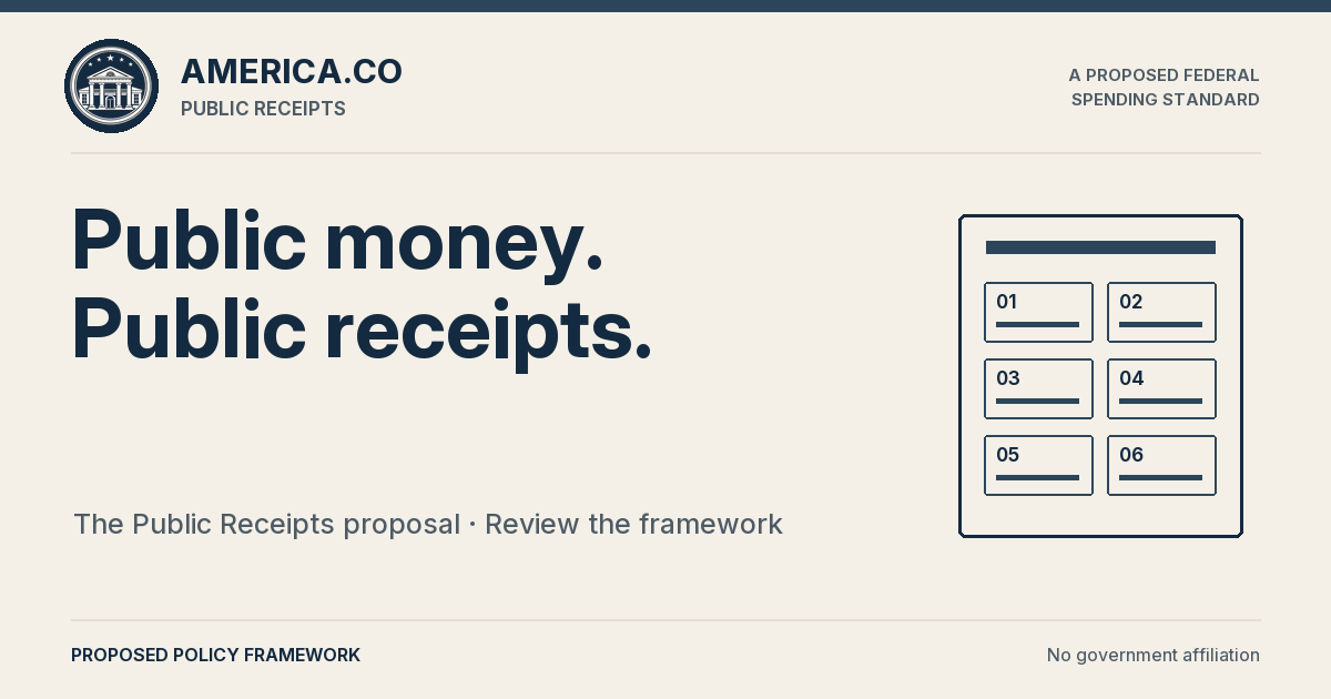 Public money. Public receipts. — proposed policy framework