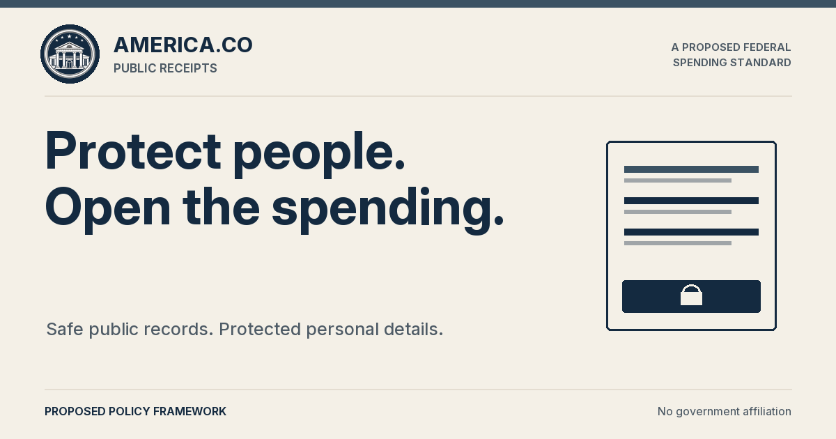 Protect people. Open the spending. — proposed policy framework