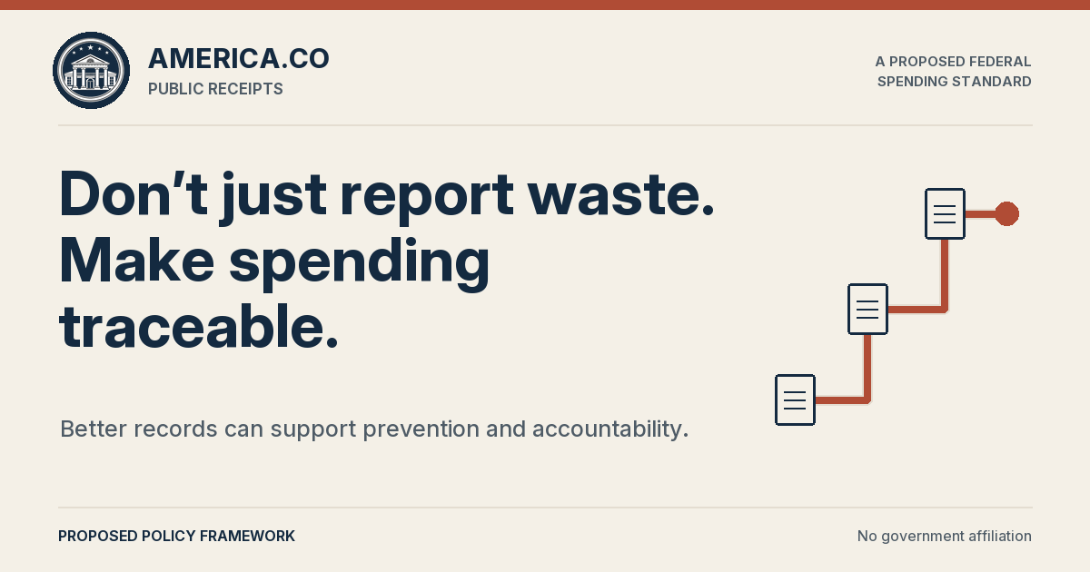 Don’t just report waste. Make spending traceable. — proposed policy framework
