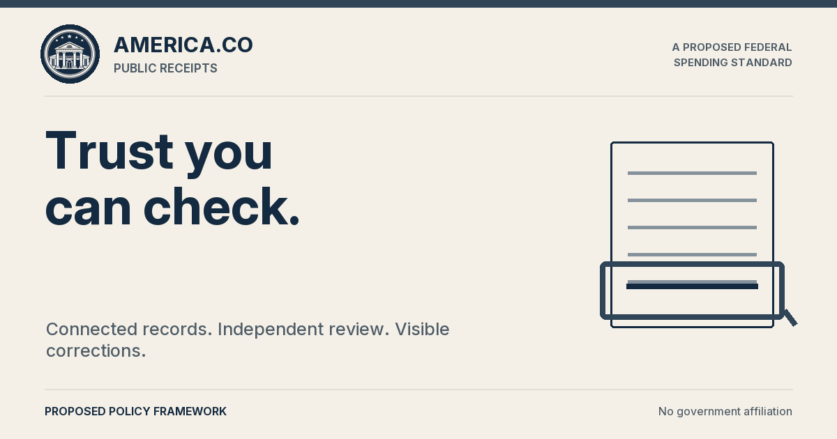 Trust you can check. — proposed policy framework